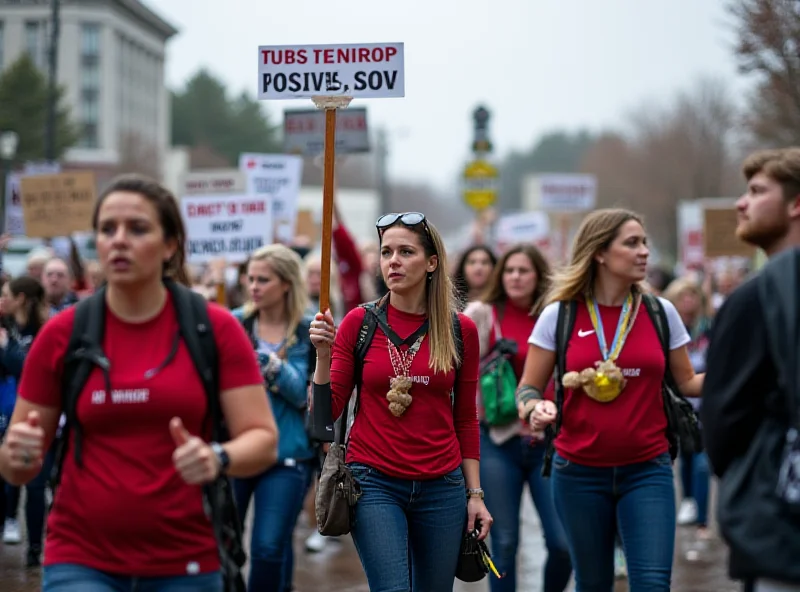 Female athletes protesting in Maine