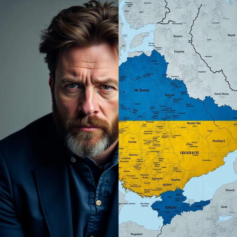 A split image showing Keir Starmer on one side and a map of Ukraine on the other, symbolizing the balancing act between international relations and supporting Ukraine.