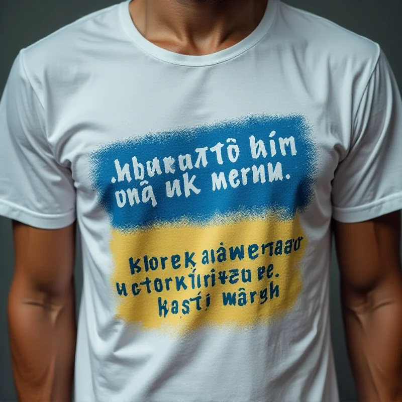 A T-shirt with text in Ukrainian, potentially referring to the end of the war.