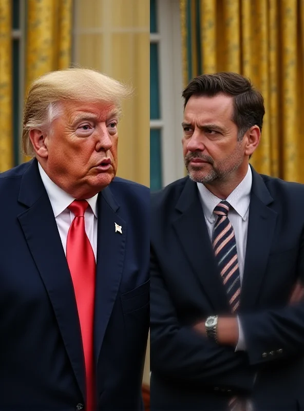 A split image showing Donald Trump and Volodymyr Zelenskyy looking serious, representing the tense meeting.