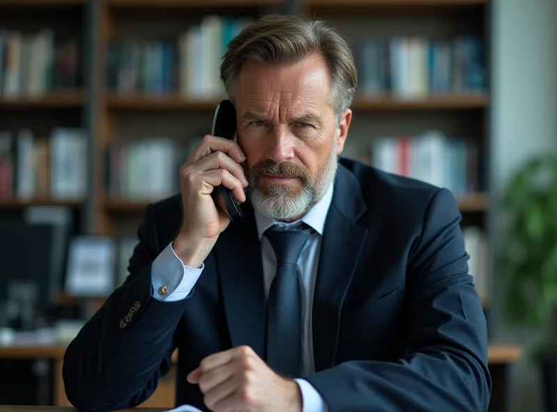 Keir Starmer on the phone in his office, looking concerned.