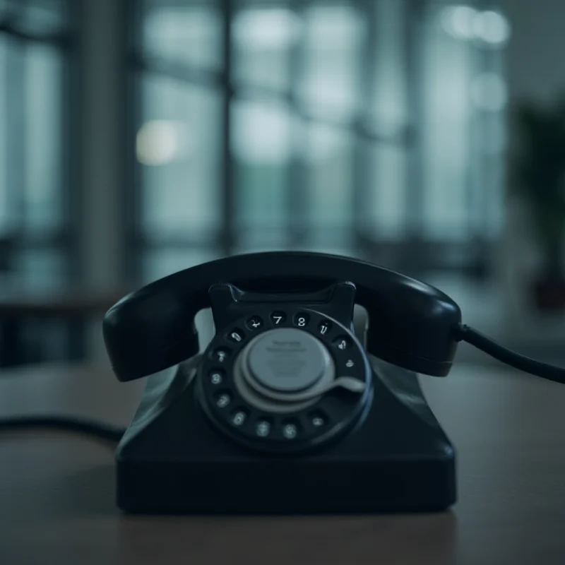 Close up of a telephone receiver, slightly out of focus, symbolizing diplomatic communication.