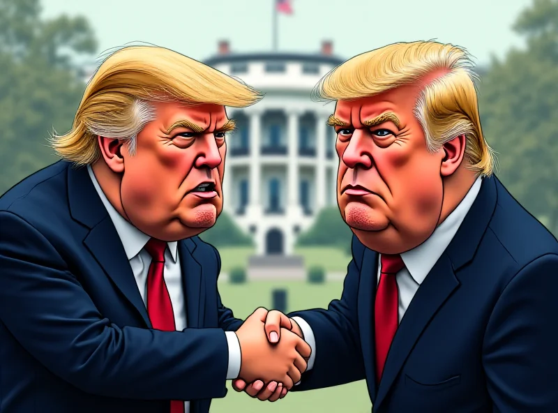 Cartoon depicting Keir Starmer meeting Donald Trump