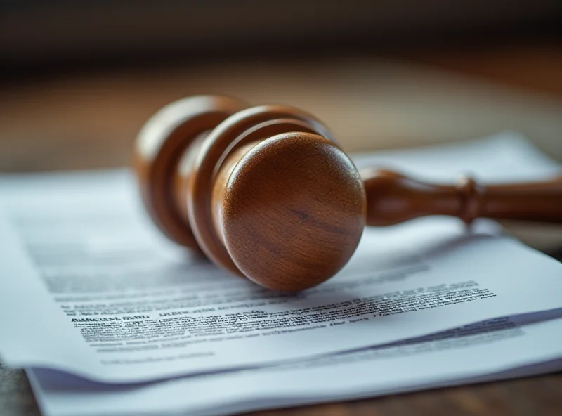 A gavel resting on a stack of documents.