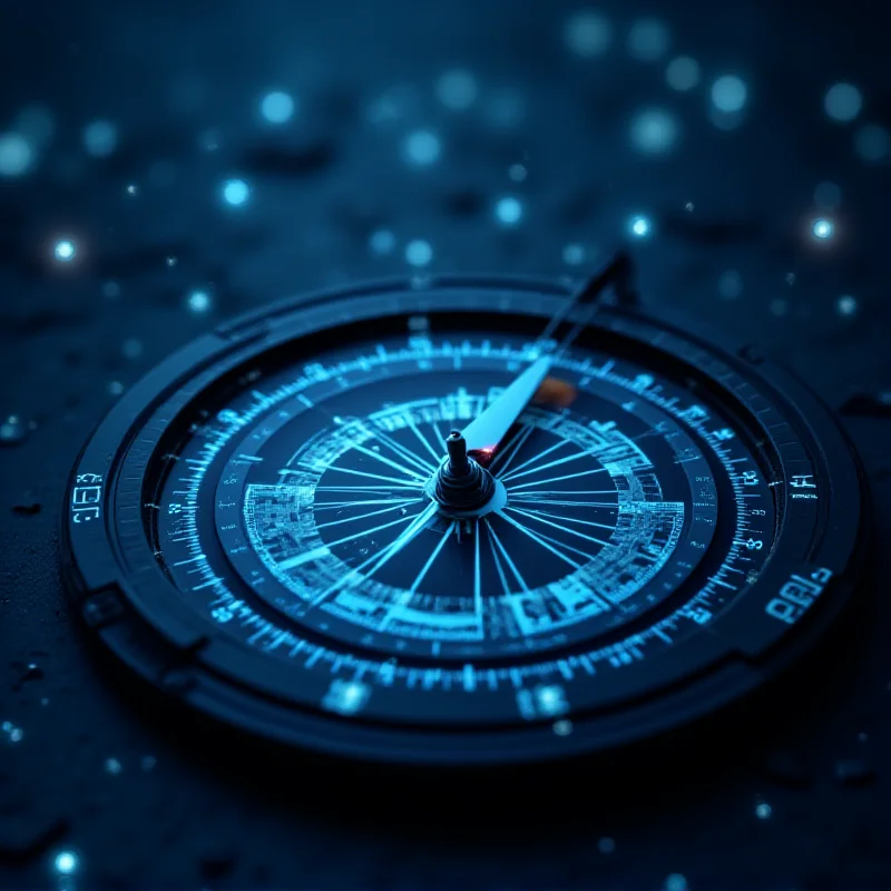 A compass pointing towards the words 'Financial Success' in a stylized, futuristic setting.