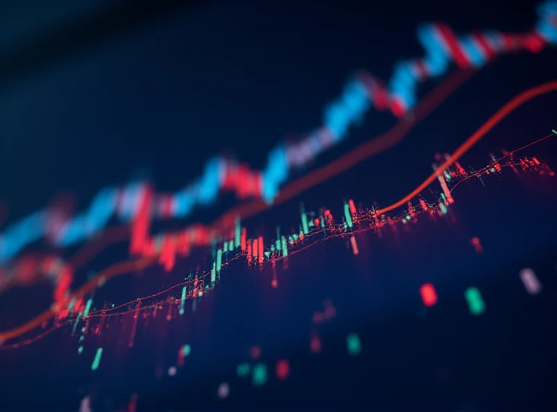 Close up of stock market charts showing upward trends.