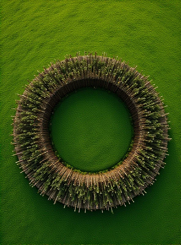 Aerial view of the wooden circle in Denmark