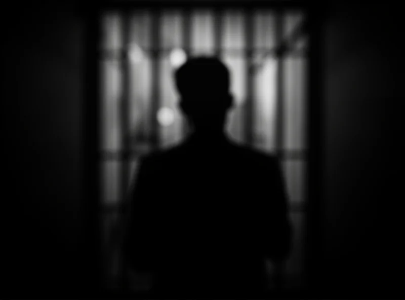 A silhouette of a person behind bars, suggesting imprisonment and human rights violations.
