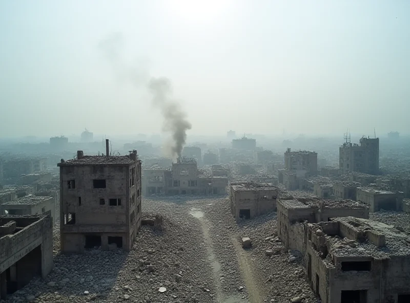 Smoke rising from a war-torn city in Syria