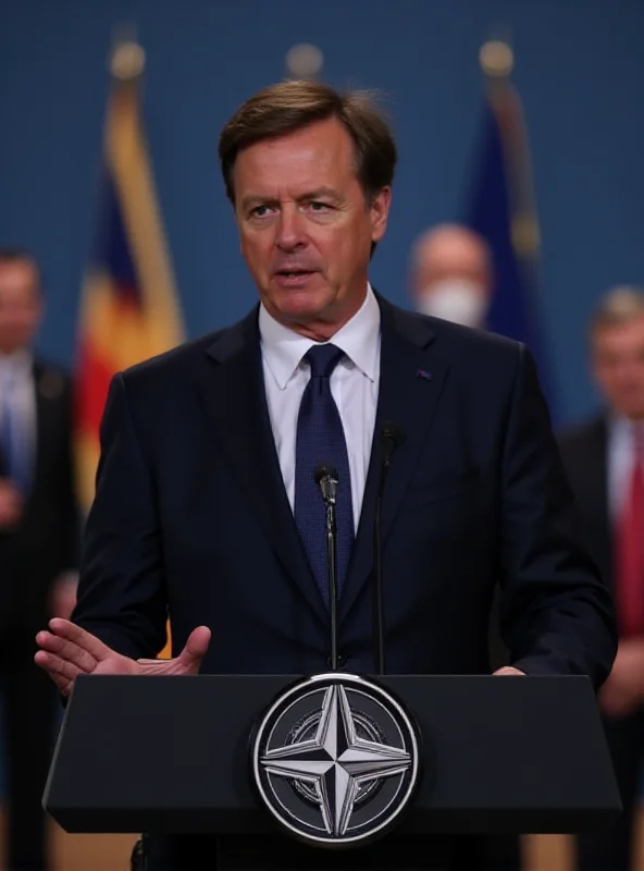 Mark Rutte speaking at a NATO summit