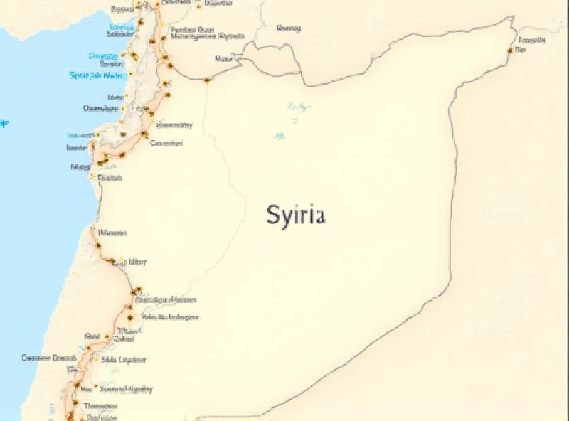 A map of Syria highlighting its borders and neighboring countries.