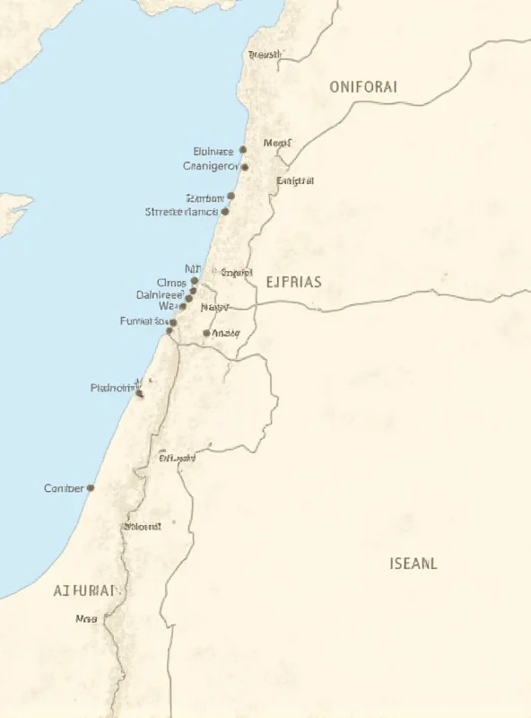 A map showing the southern border of Syria with Israel.