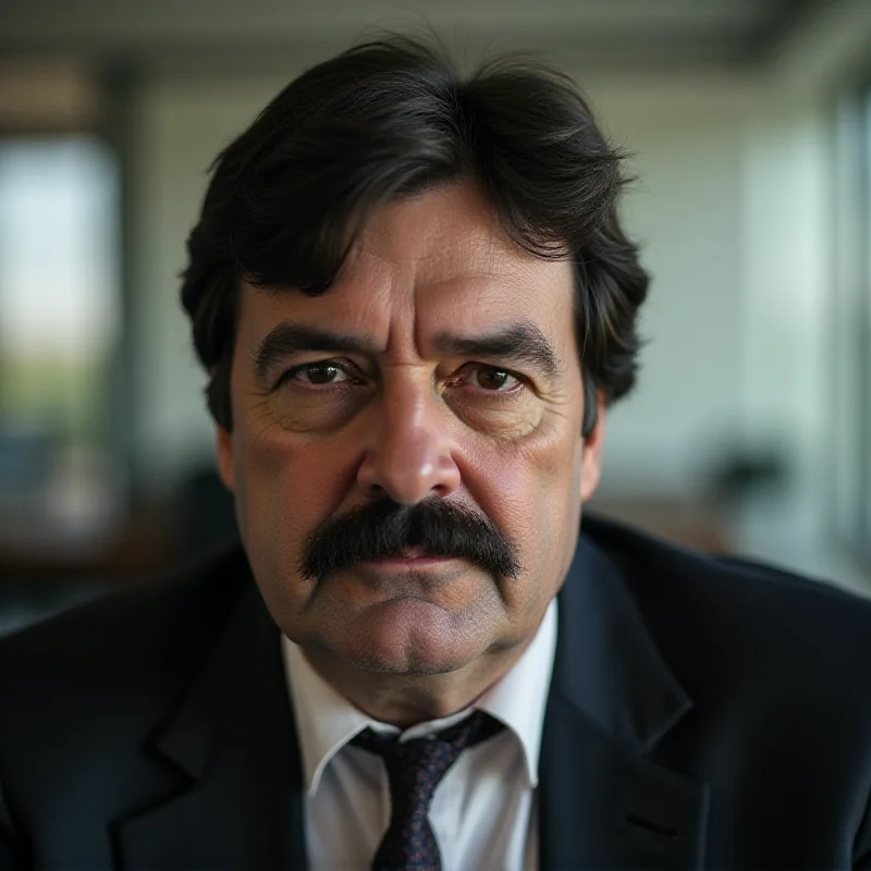 A portrait of Saleh Muslim, a leader in northeastern Syria.