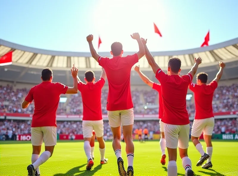 Syrian football team celebrating a goal during a match.