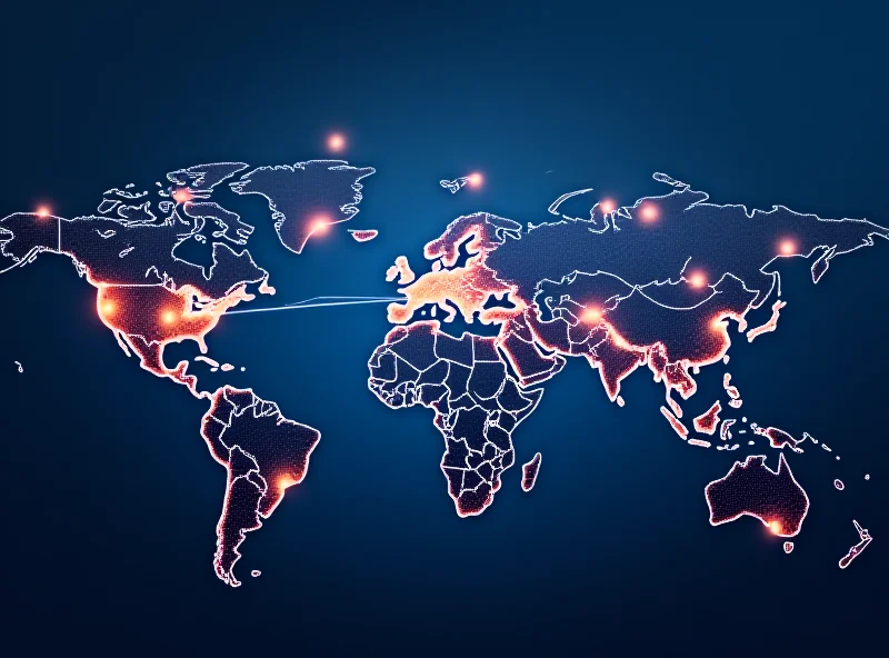 A map highlighting Mumbai, India as a hub of technological development