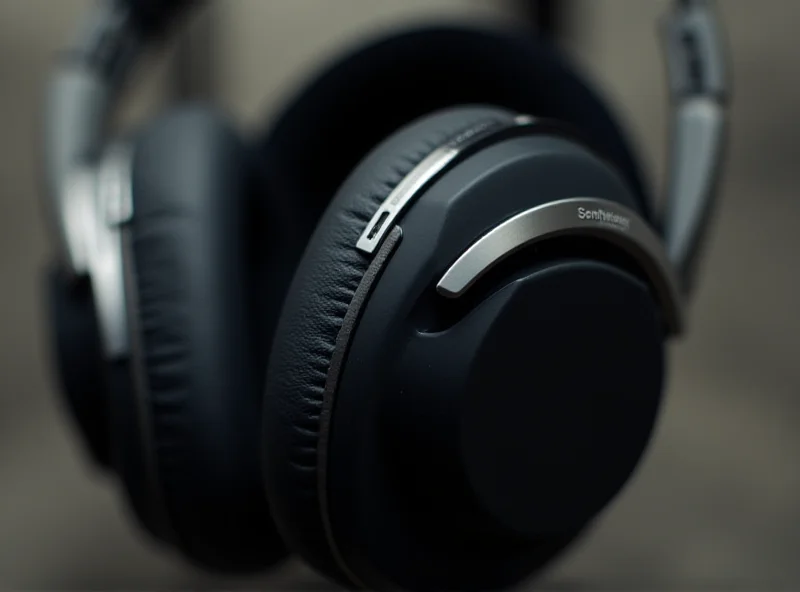 Close-up of Sennheiser Accentum wireless headphones, showcasing their sleek design and comfortable earcups.
