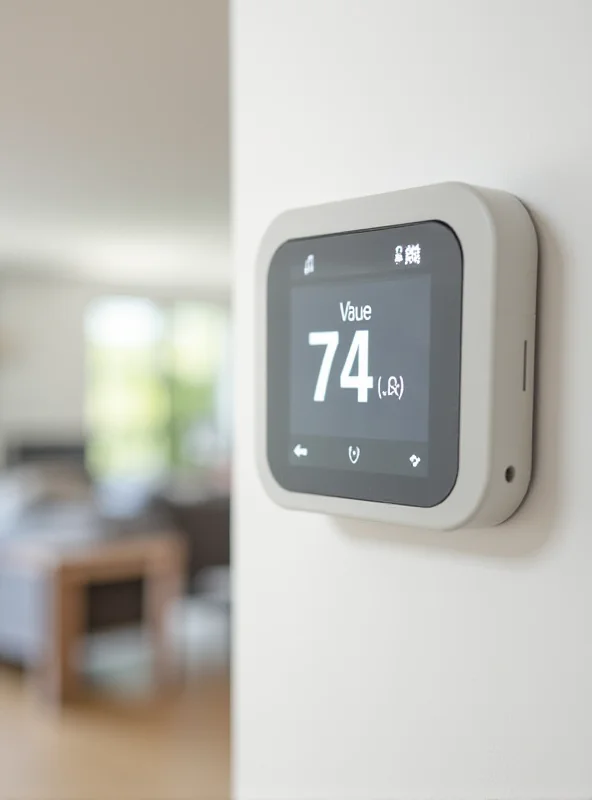 Close-up of a Tado smart thermostat on a wall