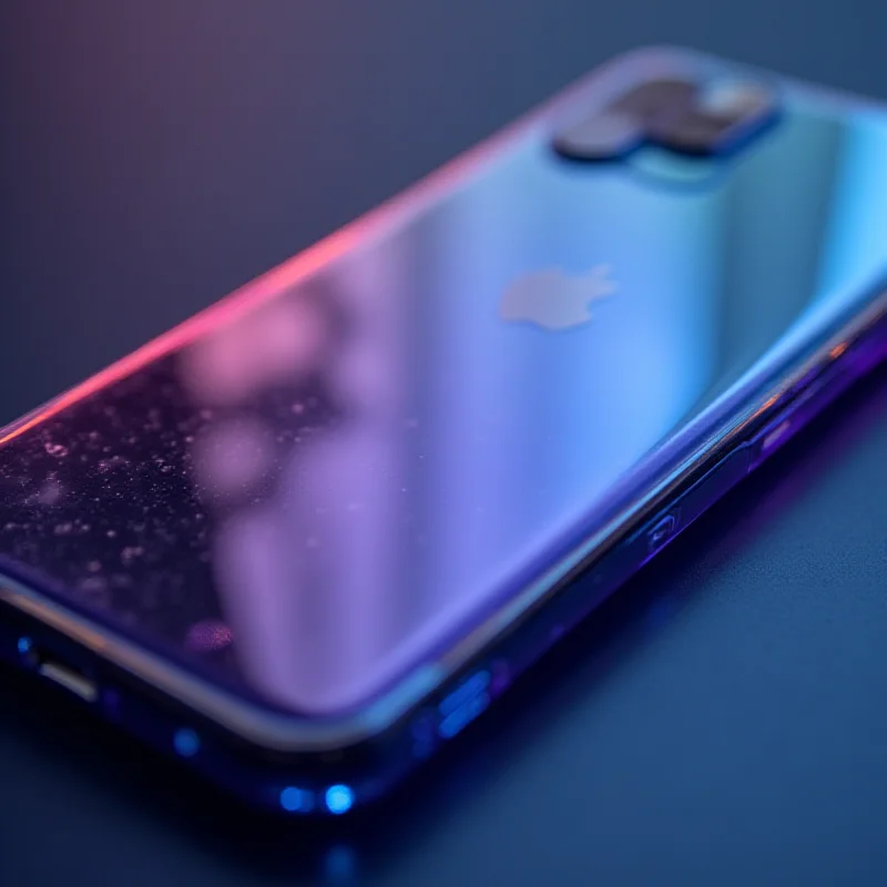 Close-up of a smartphone back plate changing colors, resembling a mood ring.