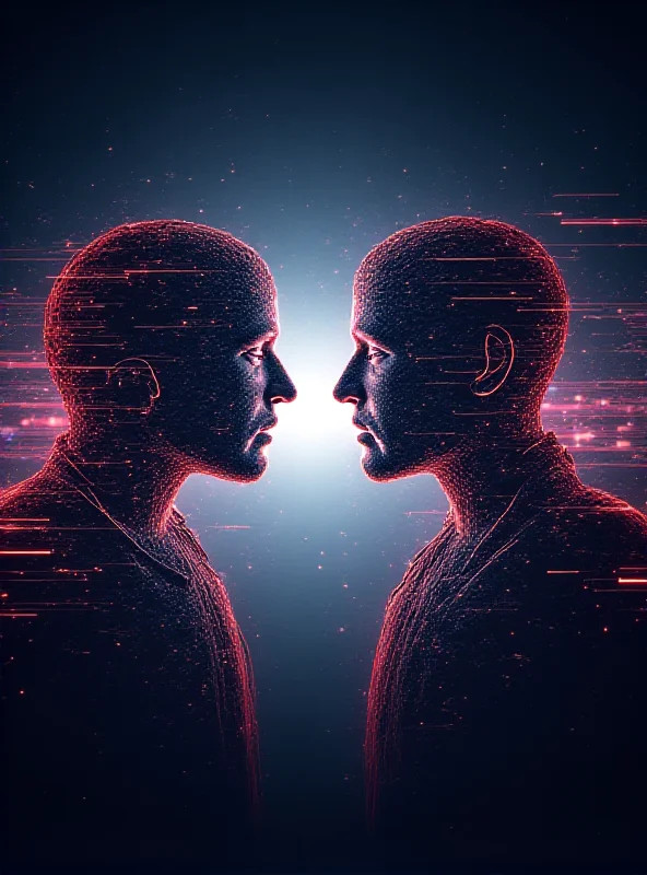 A futuristic cityscape with binary code overlayed, representing the AI competition between Alibaba and DeepSeek.