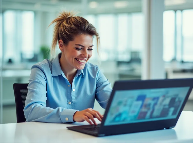 A person using a large, foldable laptop with a vibrant display.