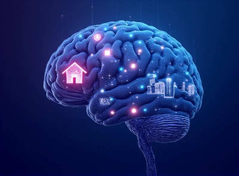 AI Brain Graphic with Real Estate Icons