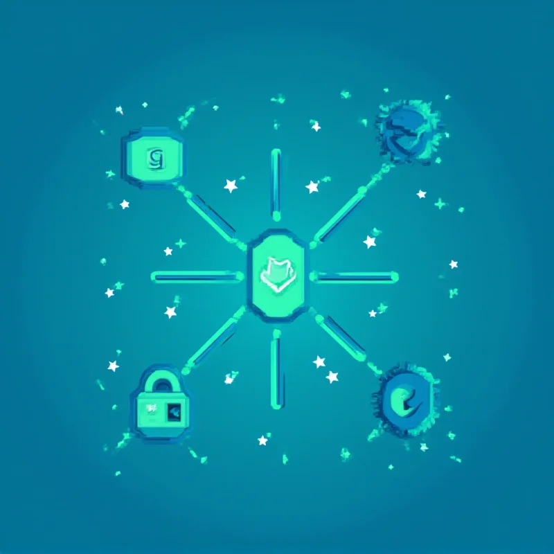 Abstract SOC 2 Compliance Graphic