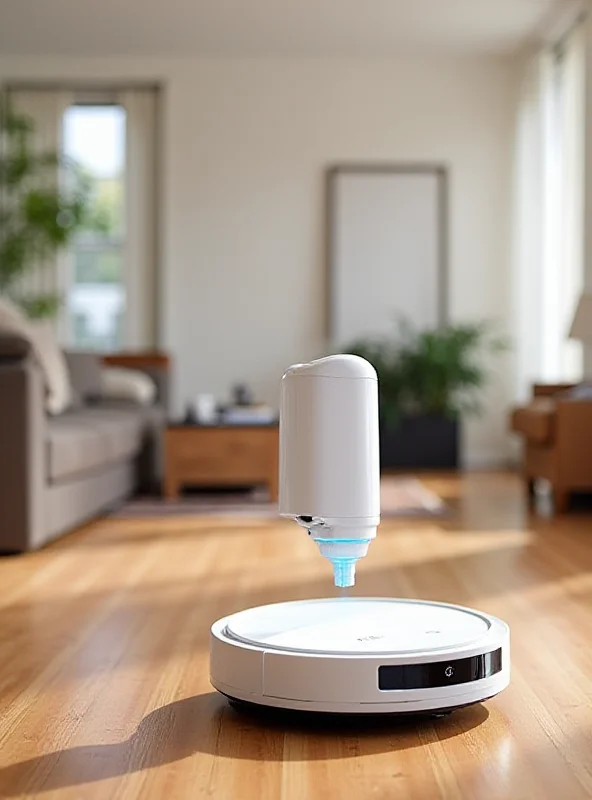 The Eufy E20 3-in-1 Robot Vacuum in action, transitioning from its robot vacuum configuration to a handheld cleaner. The setting is a modern living room.