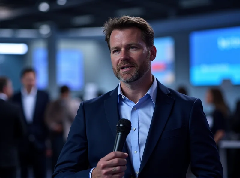 Arthur Mensch speaking at Mobile World Congress