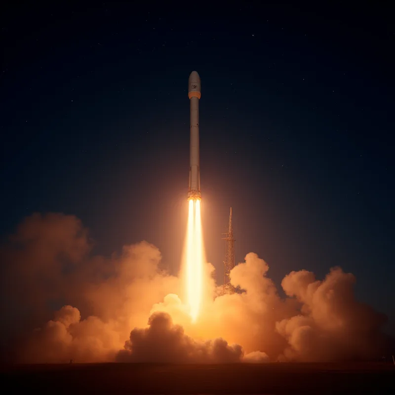 Ariane-6 rocket launching into space