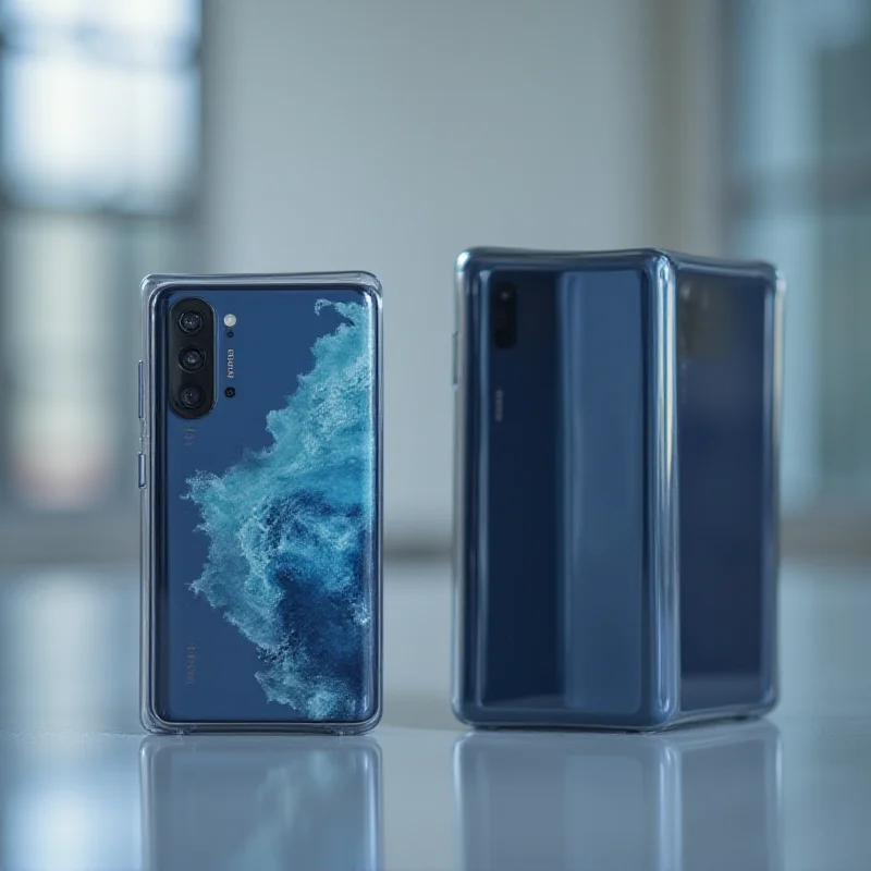 Close up photo of the Galaxy Z Fold 6 and Galaxy Z Flip 6 side by side.