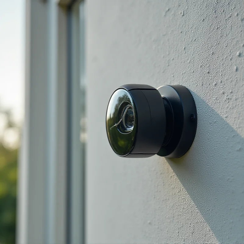 A close-up shot of a three-axis tiltmeter attached to the wall of a house, monitoring subtle movements.
