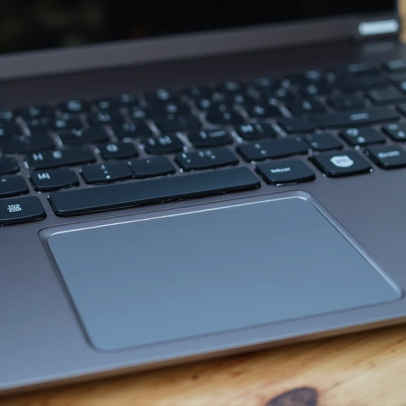 Close-up of the Lenovo IdeaPad 5 keyboard and touchpad, showcasing its sleek design and premium materials.