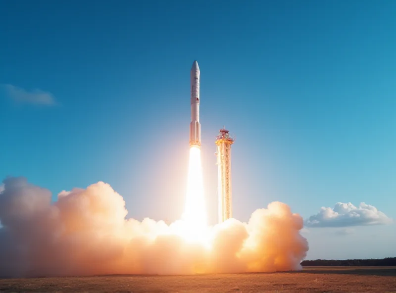 Illustration of Ariane 6 rocket launching into space