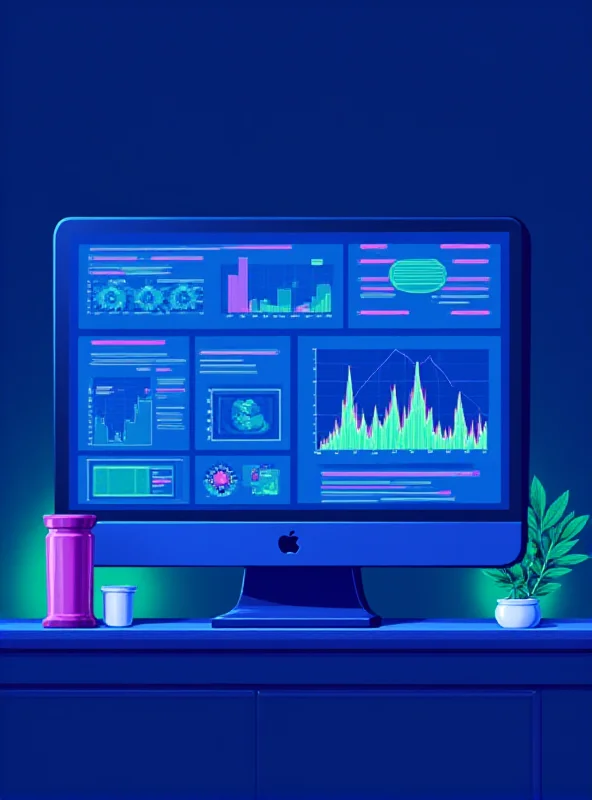 Illustration of a computer screen displaying profiling data with the Strobelight logo