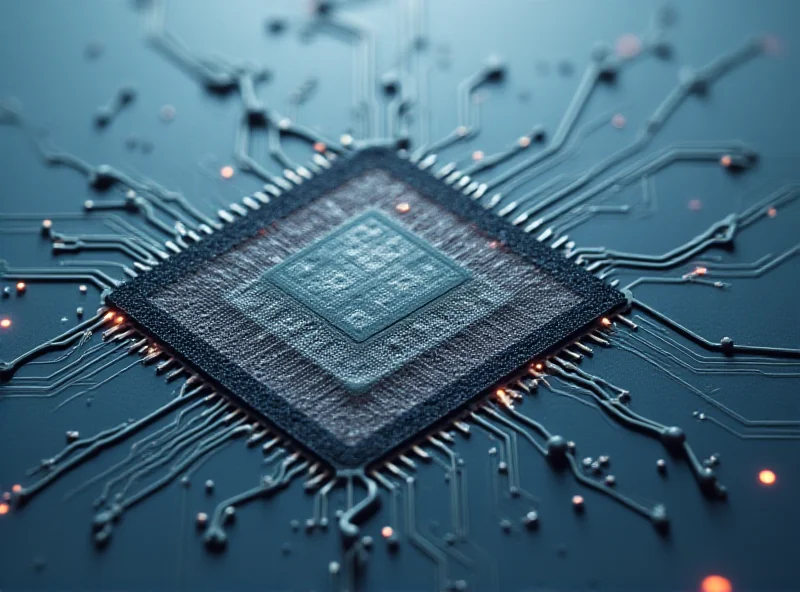 Abstract representation of a semiconductor chip with a fading or broken circuit pattern, symbolizing the potential shutdown of Efabless.