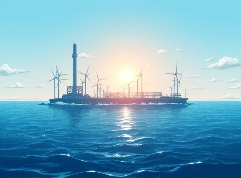 Ocean energy power plant illustration