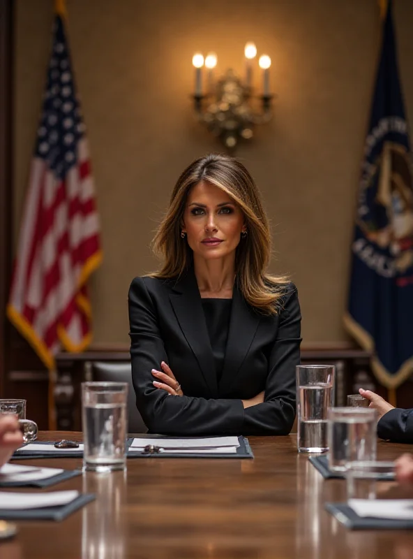 Melania Trump speaking at a roundtable