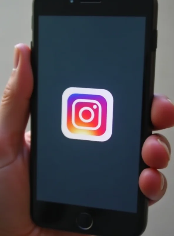 Close-up of a smartphone displaying the Instagram app icon on its screen.