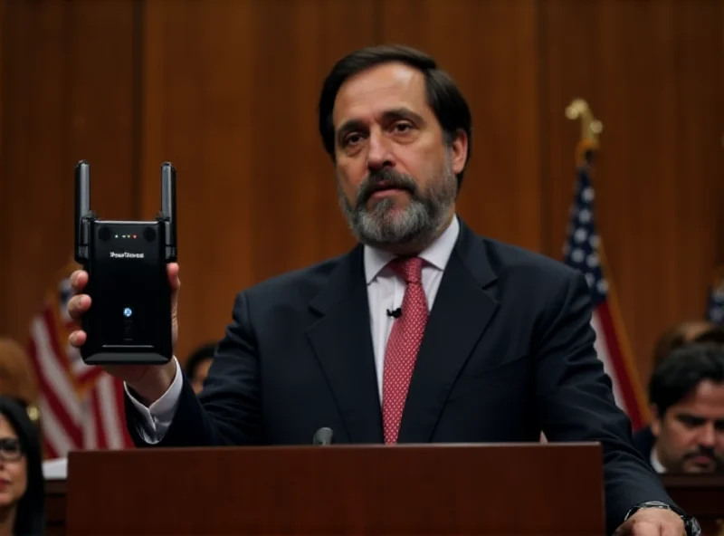 Representative holding up a TP-Link Router