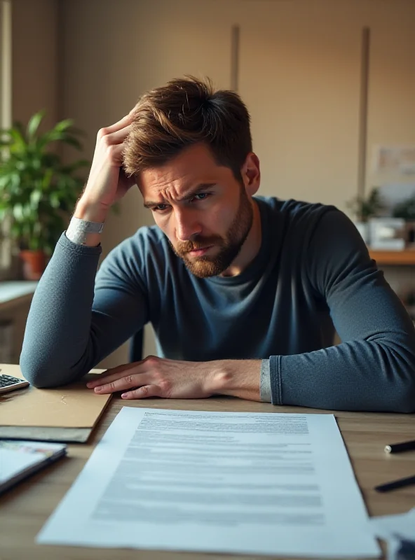 A frustrated person looking at a printed document with poor print quality, with a Brother printer in the background.