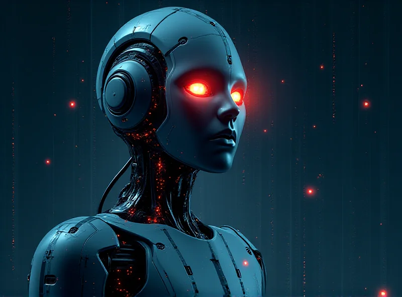 Futuristic illustration of a humanoid robot with a suggestive expression and glowing lines, representing Grok 3's adult capabilities.