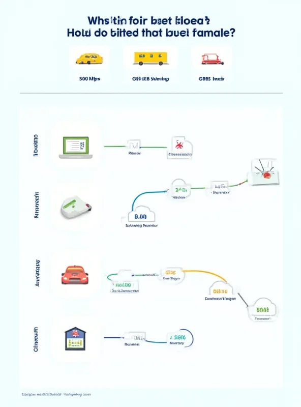 A graphic showing different internet speed options and their corresponding uses.