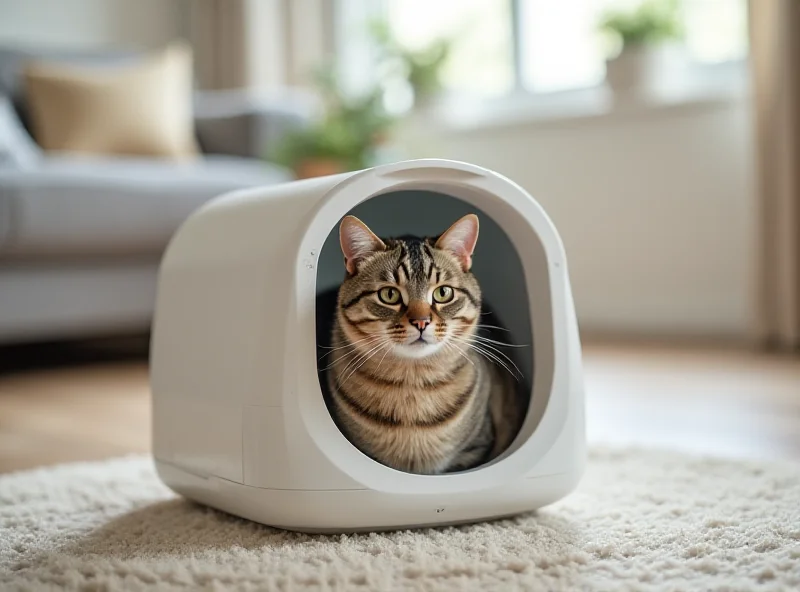 A comfortable cat litter box.