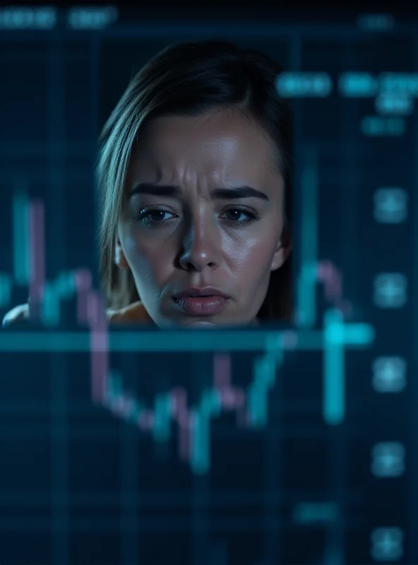 Image of a worried investor looking at stock charts