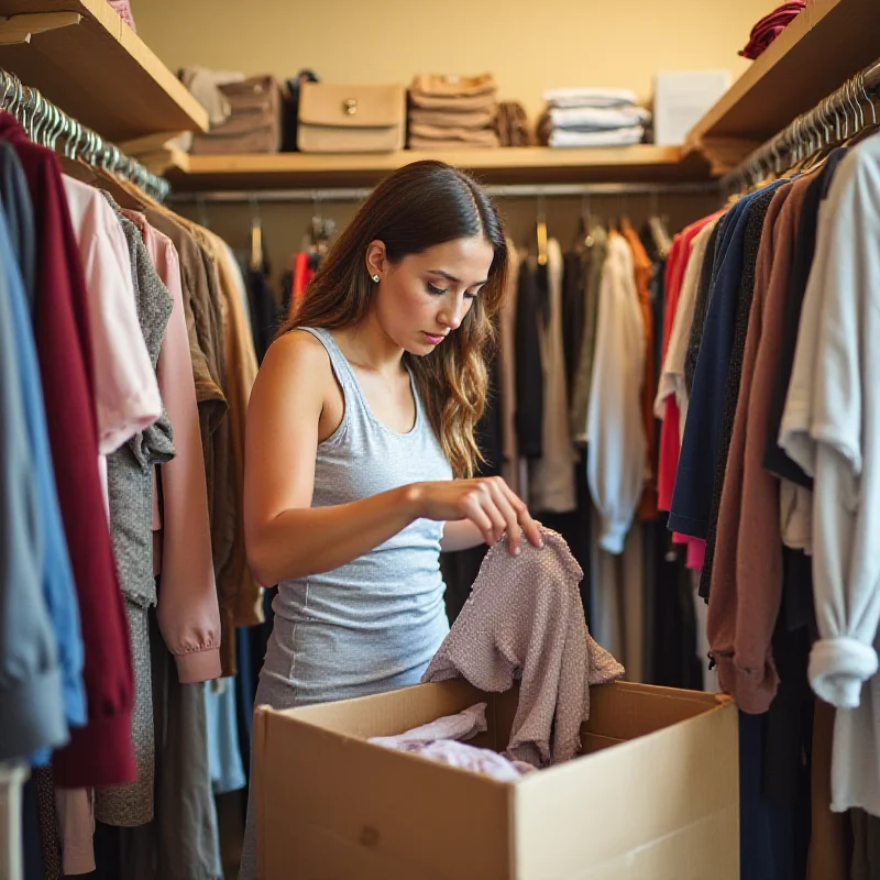 Image of a person decluttering a closet