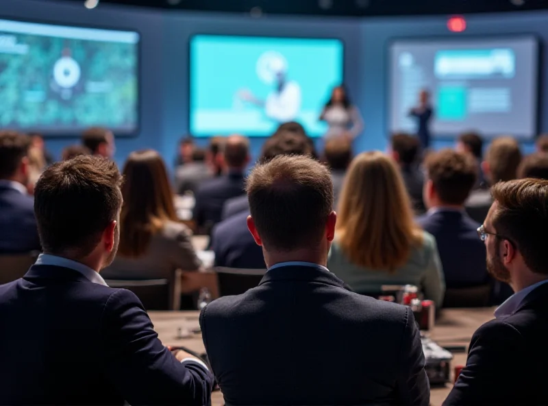 Business people attending a conference