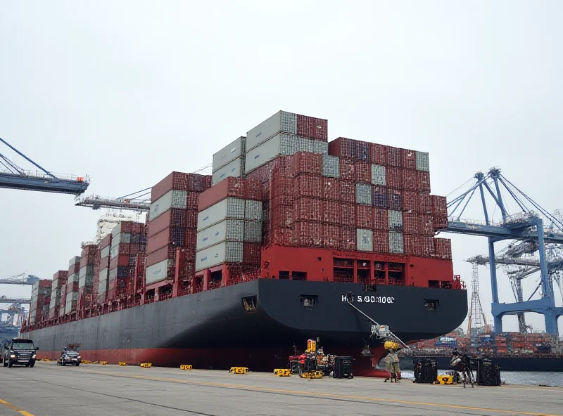 Canadian exports on a ship