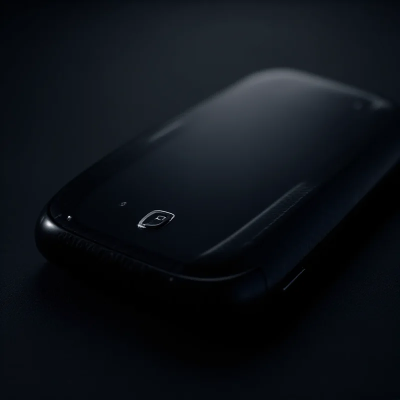 Close-up shot of a sleek, high-end smartphone featuring a design inspired by Porsche sports cars.