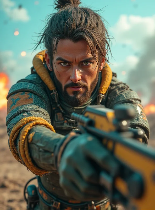 Close-up of a video game character rendered in high detail, showcasing advanced AI capabilities.