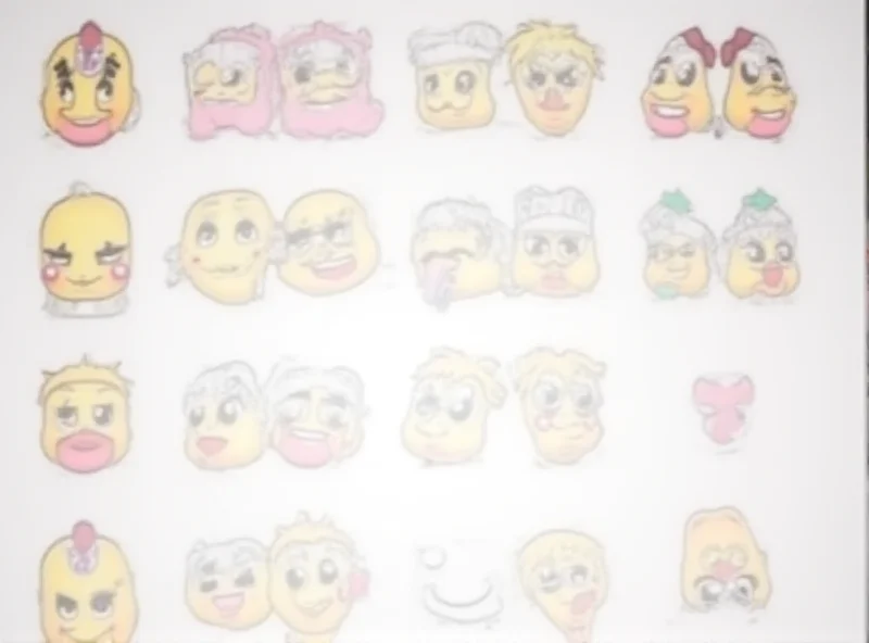 A close-up screenshot of the new emoji characters in the iOS 18.4 beta, showcasing their designs and detail.